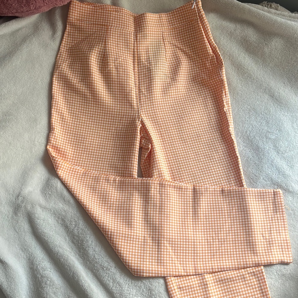 Petite Gingham Tapered Pants